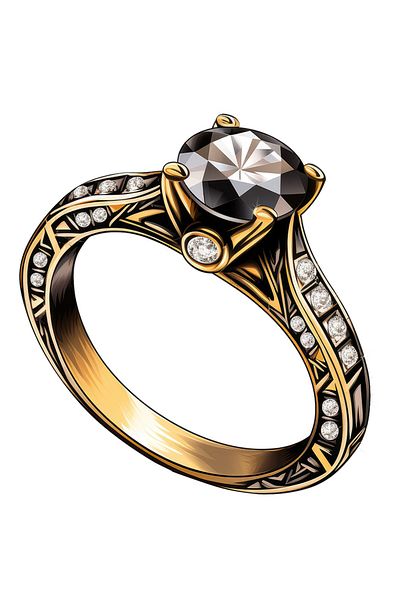 StoryGift Romania Sticker Eticheta 50CM cu un inel cu pietre pretioase, aur, diamant, nepretuit, scump, Valentin