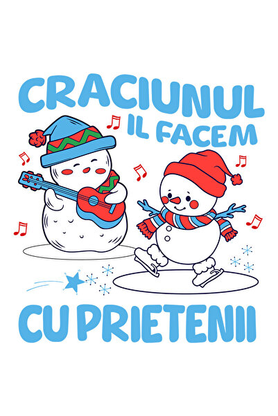 StoryGift Romania Sticker Autocolant 70CM cu Oamnei De Zapada Patinaj Si Cant...