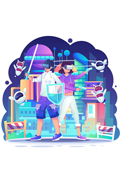 StoryGift Romania Sticker Autocolant 70CM Cu VR, Tehnologie, Roboti, Oras, Arme, Jocuri Video, Cyberpunk, cu Ma