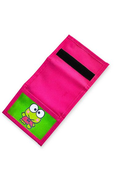 Bebek Özel Velcro Girl's Wallet Zippered Wallet Colorful Keroppi Green Frog Printed Wallet