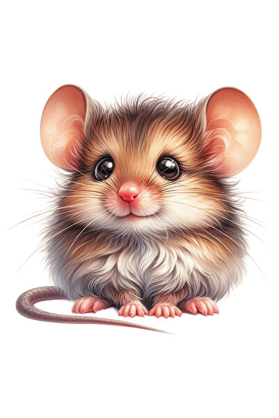 StoryGift Romania Sticker Adeziv 90CM cu un soricel vesel, ilustratie, mic rozator, rapid, fericire, cu Margini