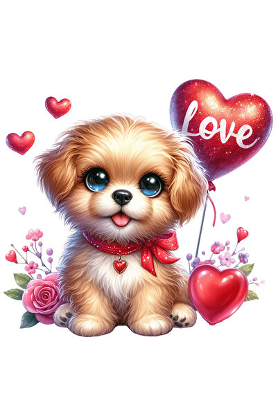 StoryGift Romania Sticker Autocolant 70CM cu un catelus vesel cu ochi sclipit...