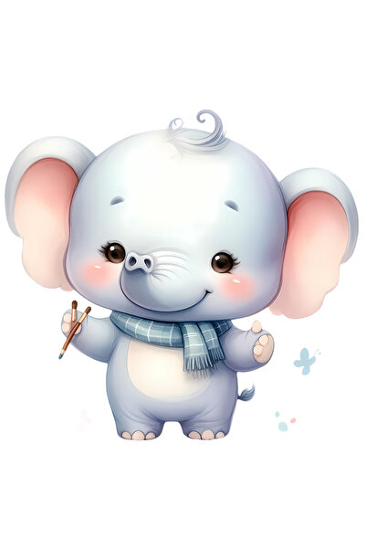 StoryGift Romania Sticker Adeziv 90CM cu un elefant vesel, cuminte, curios, i...