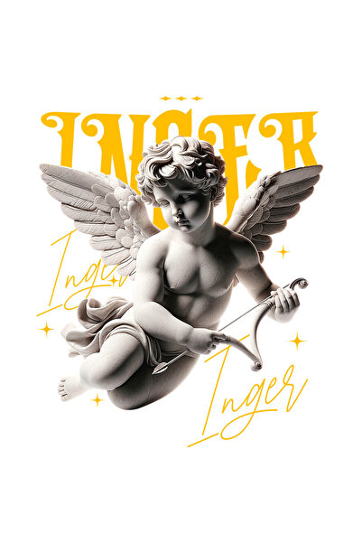 StoryGift Romania Sticker Autocolant 70CM cu Copil Statuie Inger Cu Aripi Text Motivational cu Margini Albe, PVC