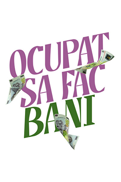 StoryGift Romania Sticker Adeziv 90CM cu Bancnota 500 lei in zbor text sunt o...