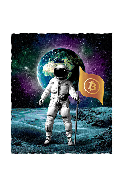 StoryGift Romania Sticker Autocolant 70CM Cu Astronaut Ajuns pe Luna Tinand S...