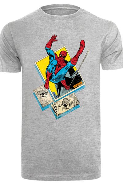 F4NT4STIC Herren Marvel Spider-Man Block mit Rundhals-T-Shirt