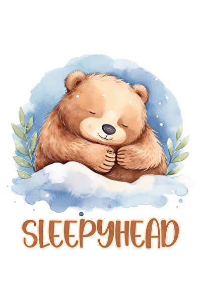 StoryGift Romania Sticker Autocolant 70CM cu un urs care doarme cu mesajul "S...