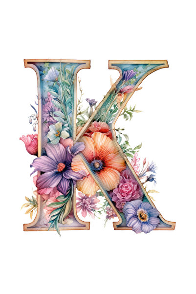 StoryGift Romania Sticker Eticheta 50CM cu litera "K", ilustratie, pentru cop...