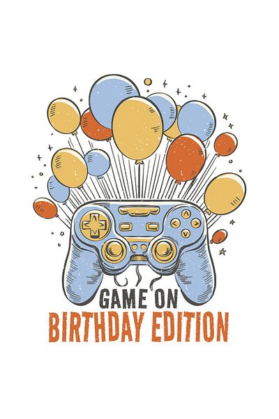 StoryGift Romania Sticker Autocolant 70CM Cu Mesaj In Engleza game On Birthday Edition, Controller, cu Margini