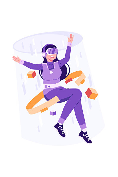 StoryGift Romania Sticker Autocolant 70CM Cu VR, Cuburi, Virtual, Portal, cu Margini Albe, PVC Vinyl 70 cm