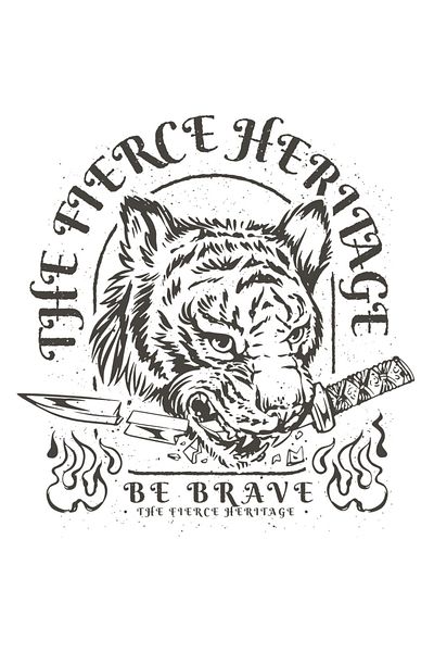 StoryGift Romania Sticker Label 40CM With Motivational Message In English The Fierce Heritage, Tiger, Dagger, Fla