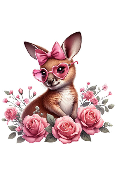 StoryGift Romania Sticker Autocolant 70CM cu un pui de cangur timid, ilustrat...