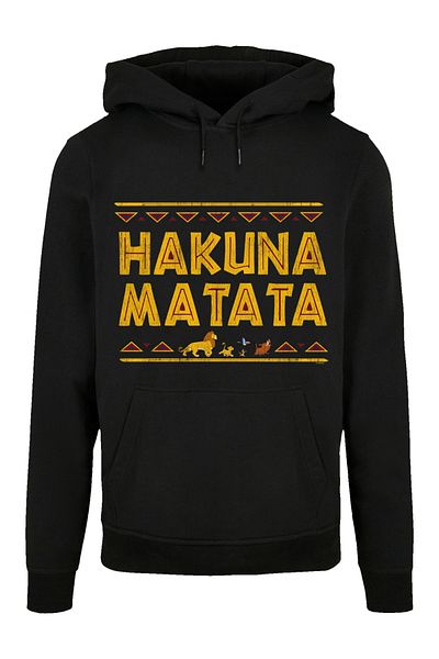 F4NT4STIC Herren The Lion King Hakuna Matata And Disney Neck Print With Basic Hoody