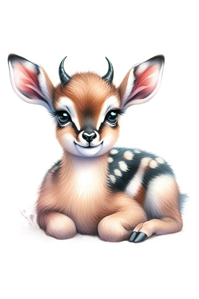 StoryGift Romania Sticker Autocolant 70CM cu un pui de caprioara, ilustratie,...