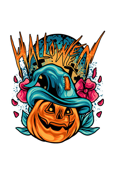 StoryGift Romania Sticker Autocolant 70CM Cu Mesaj Halloween, Dovleac, Cimiti...