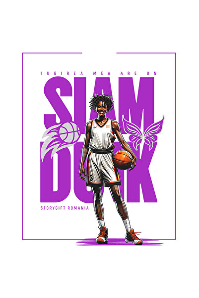 StoryGift Romania Sticker Autocolant 70CM Adeziv jucatoare baschet slam dunk ...