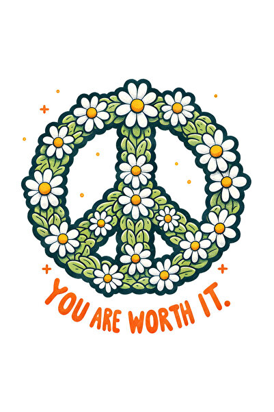 StoryGift Romania Sticker Eticheta 50CM cu semnul pacii cu mesajul "You are w...