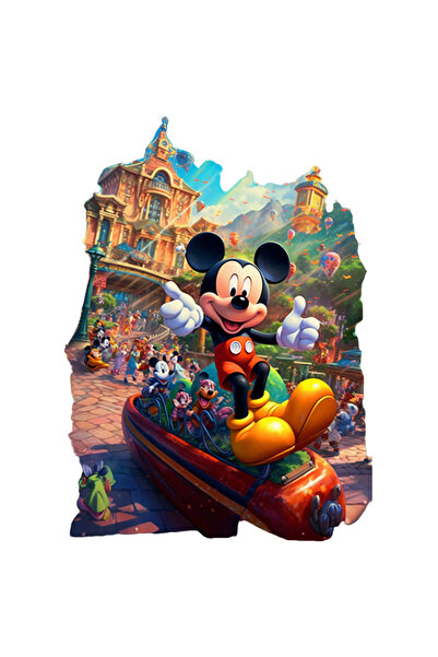 StoryGift Romania Sticker Adeziv 90CM Cu Mickey Mouse, Disney, Persoane, Desene Animate, Palat, Munte, cu Margi