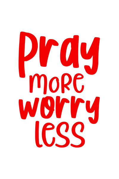 StoryGift Romania Sticker Exterior cu mesaj care te indeamna sa te rogi mai mult si sa te ingrijorezi mai pu