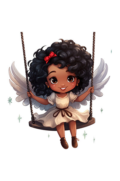 StoryGift Romania Sticker Adeziv 90CM cu o fetita de culoare care se da in le...