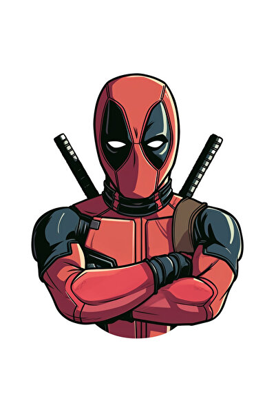 StoryGift Romania Sticker Eticheta 40CM Cu Supereroi, Deadpool, Marvel, Costum, Masca, Benzi Desenate, cu Margi