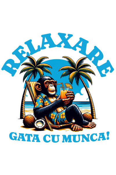 StoryGift Romania Sticker Adeziv 90CM cu Maimuta In Costum De Plaja Cu Flori ...