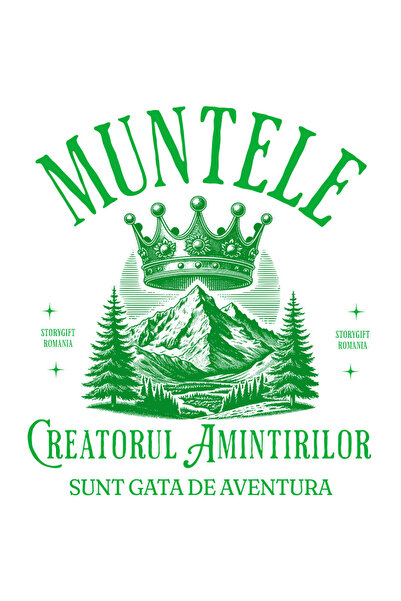 StoryGift Romania Sticker Eticheta 50CM cu Munte Inalt Cu Coroana Regala Text Creatorul Amintirilor Gata de Aven