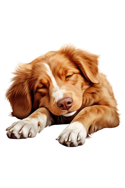 StoryGift Romania Sticker Adeziv 90CM cu un catel care doarme lat, ilustratie, ora de culcare, noapte, somn adan