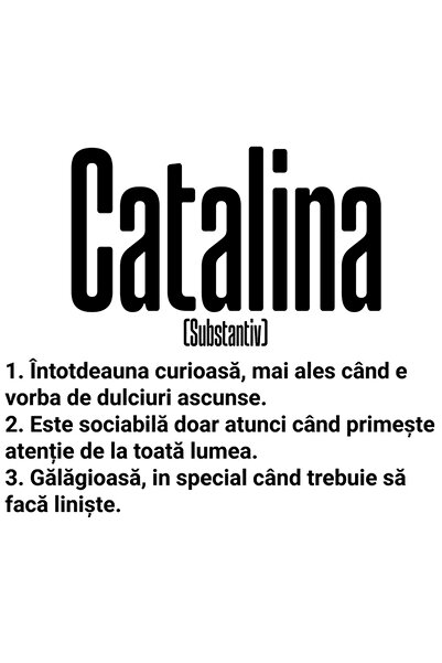 StoryGift Romania Sticker Eticheta 40CM Cu Numele Catalina, si Mesaj Amuzant,...