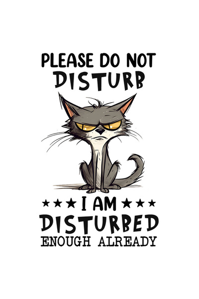 StoryGift Romania Sticker Adeziv 90CM cu pisica iritata/suparata cu mesajul "...