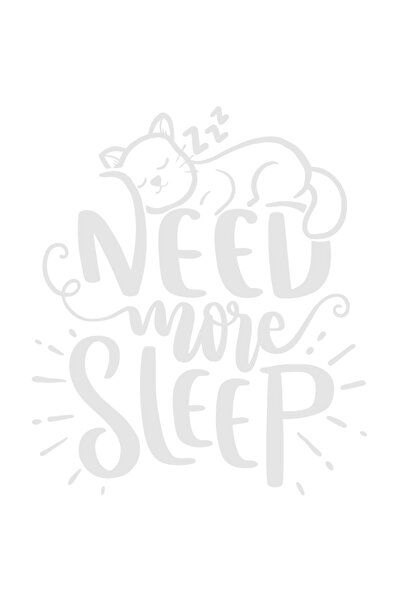 StoryGift Romania Sticker Adeziv 90CM Exterior cu o pisicuta care doarme si mesajul "Need more sleep" - am nevoi