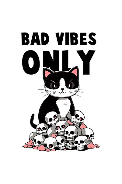 StoryGift Romania Sticker Eticheta 50CM cu pisica agresiva/rea cu mesajul "Ba...