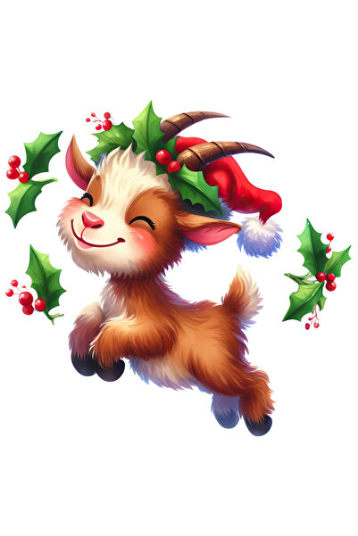 StoryGift Romania Sticker Cu Un Ied Care Salta De Bucurie, Ilustratie, Caciul...