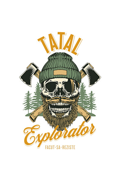 StoryGift Romania Sticker Autocolant 70CM Adeziv Tatal-explorator padurar top...