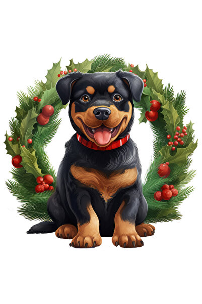 StoryGift Romania Sticker Eticheta 40CM cu un catel Rottweiler, ilustratie, b...