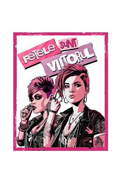 StoryGift Romania Sticker Autocolant 70CM Adeziv Text Motivational Fetele sun...