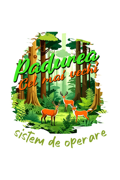 StoryGift Romania Sticker Eticheta 40CM Adeziv padurea cel mai vechi sistem de operare animale cu Margini Albe,