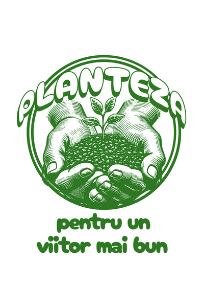 StoryGift Romania Sticker Eticheta 40CM Adeziv planteaza maini cu ingrasaminte poluare cu Margini Albe, PVC Vin