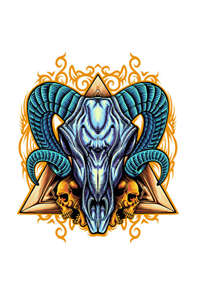 StoryGift Romania Sticker Adeziv 90CM Cu Triunghi, Cranii, Animal, Berbec, cu...