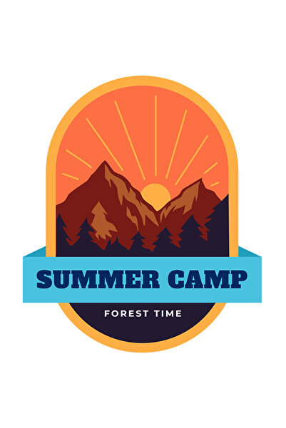 StoryGift Romania Sticker Eticheta 40CM Cu Mesaj In Engleza Summer Camp Forest Time, Tabara, Vara, Apus, Munte,