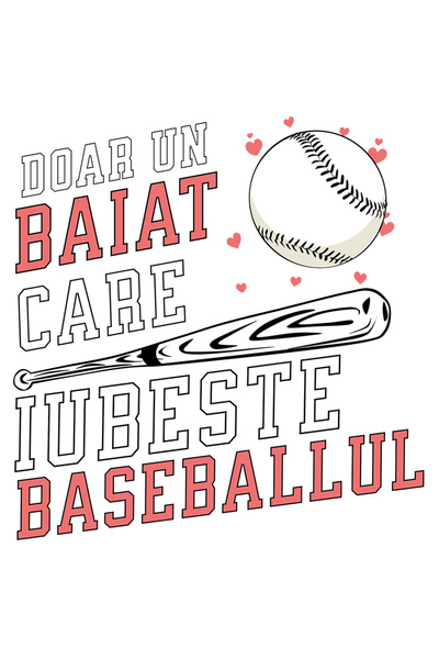 StoryGift Romania Sticker Eticheta 40CM Adeziv Bata de baseb4ALL si minge iubitor de sport activ cu Margini Albe