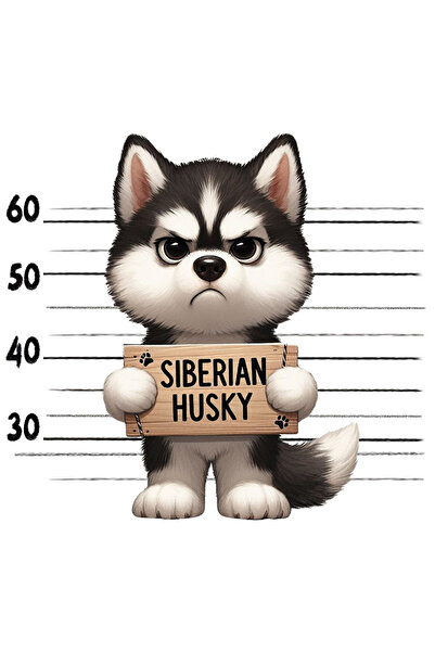 StoryGift Romania Sticker Autocolant 70CM cu Husky Siberian, caine, animal de...