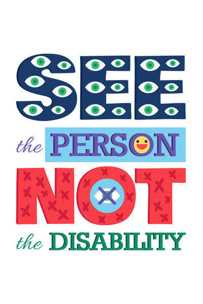 StoryGift Romania Sticker Adeziv 90CM Cu Mesaj In Engleza See The Person Not The Disability, Ochi, Persoana, Diz