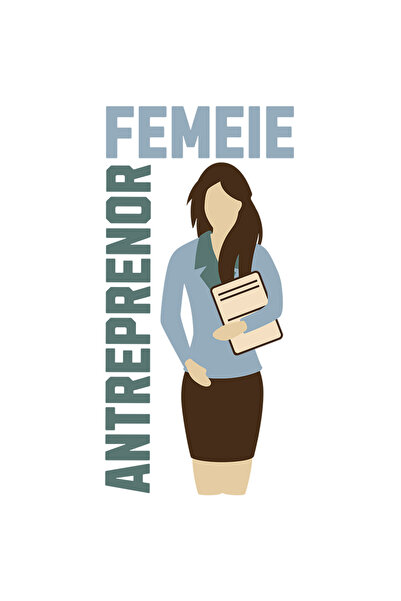 StoryGift Romania Sticker Eticheta 40CM Adeziv femeie antreprenor sefa, munceste din greu CEO cu Margini Albe, P