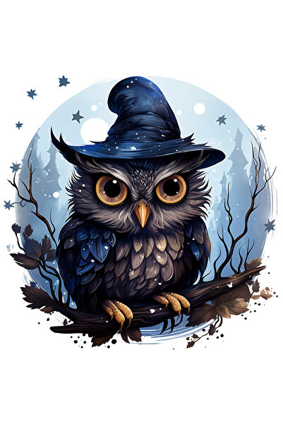 StoryGift Romania Sticker Autocolant 70CM cu o bufnita cu privire malefica, i...