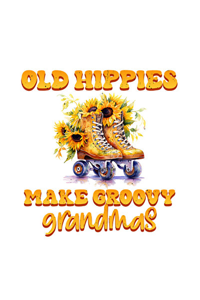 StoryGift Romania Sticker Autocolant 70CM cu mesajul "Old hippies make groovy...