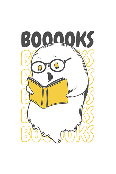 StoryGift Romania Sticker Adeziv 90CM Cu Mesajul Booooks, Fantoma Cu Ochelari...