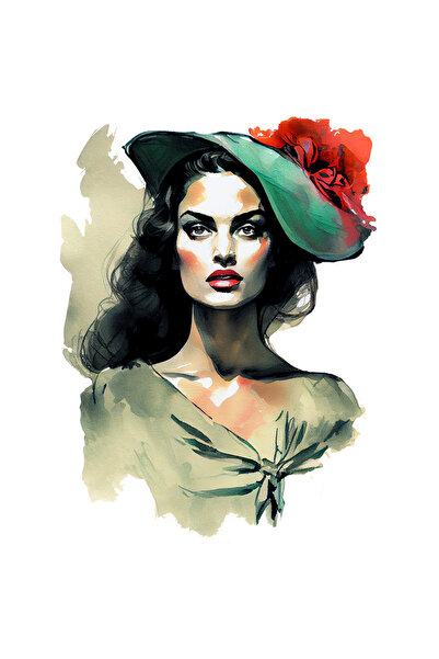 StoryGift Romania Sticker Autocolant 70CM Cu Portret Fata Palarie Verde, Par ...