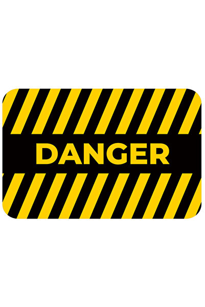 StoryGift Romania Sticker Adeziv 90CM Cu Mesaj In Engleza Danger, Semn, Dungi...